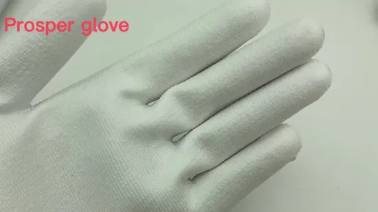 Doublure en Nylon mécanique sans couture, gants de protection de sécurité de travail durables enduits de PU, gants de travail en PU blanc