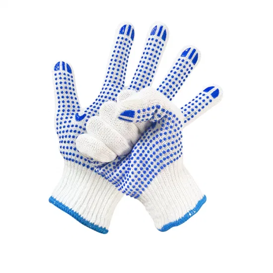 Chine Commerce de gros de sécurité travail Guante industriel/construction main PVC/pointillés/points gants tricotés en coton