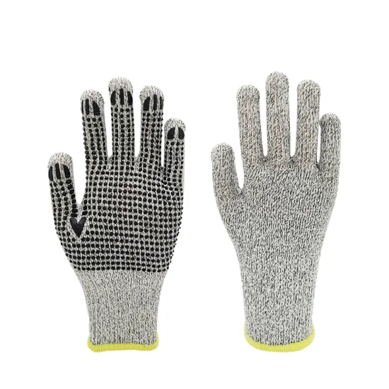 Factoryshop Doublure en coton de calibre 7/10 simple/double face en PVC à pois/points enduits antidérapants pour la sécurité du travail et la construction de gants tricotés