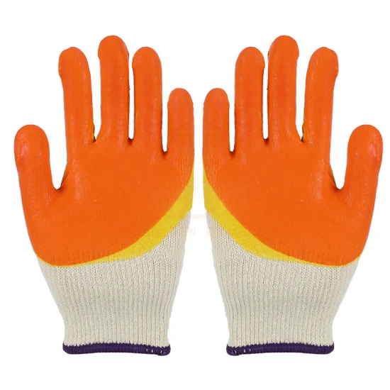 Le froissement/rides de latex en nylon de polyester d'usine de mesure 13 a enduit des gants de travail réutilisables de sécurité