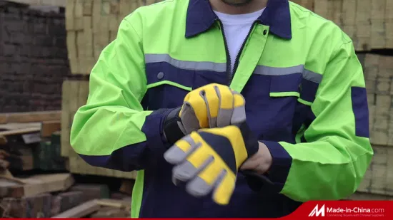 Gant de protection des mains en croûte de cuir de vache, doublure complète pour travaux de soudage, rouge, Long feu