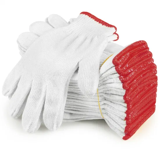 Chine vente en gros de gants industriels/de construction de calibre 7/10 Guantes gants de travail de sécurité tricotés en coton blanc